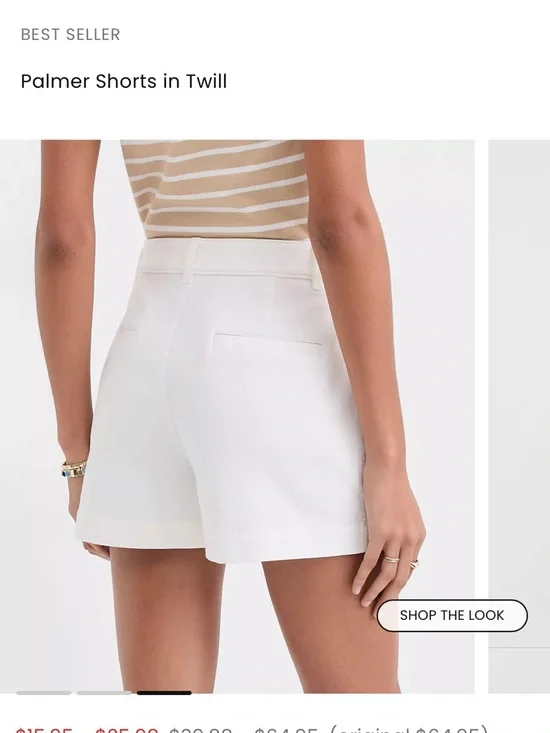 LOFT White Palmer Twill Shorts - Picture 2 of 5